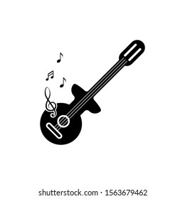 music note vector,guitar icon trendy flat design