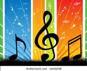 Music note wave with Music theme