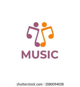 Music note wave vector logo design