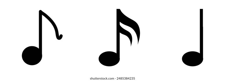 Music note waves icon song, melody or tune line or flat vector isolated on white background. Musical key trendy style symbol design element logo template for musical apps and website.