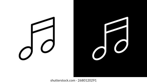Diseño de conjunto de iconos blancos de nota musical