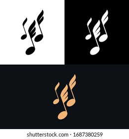 Musik-Hinweis mit abstraktem Logo
