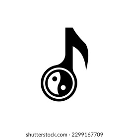 Music note yin yang creative logo design