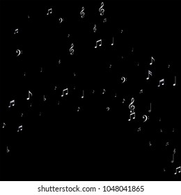 Music Notes Abstract Background. Classic Concert Poster Pattern Design. Symphony Motif Texture. Flyer Print Design Background.