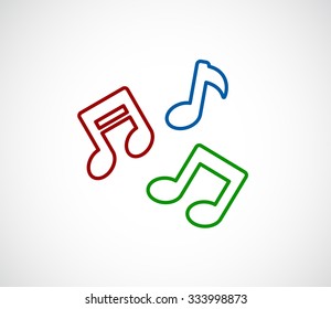 music notes abstract background outline