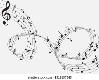 Music Notes Abstract Musical Background Black Stock Vector (Royalty ...