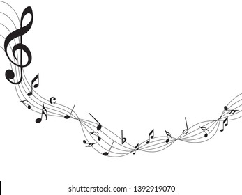 Music Notes Abstract Musical Background Black Stock Vector (Royalty ...