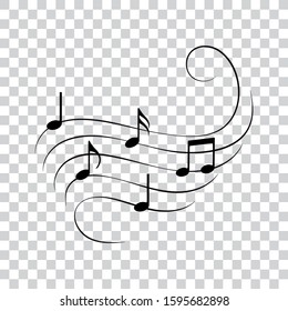 Music notes, abstract musical design elements, vector illustration.