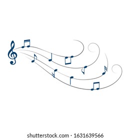 Music notes, abstract musical design element, vector illustration.