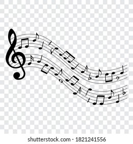Music notes, abstract musical design element, vector illustration.