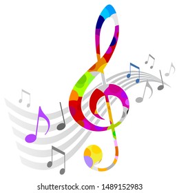 Music notes abstract vector illustration
