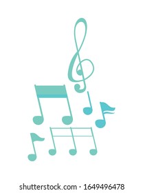 notas de música Icono aislado Icono de diseño vectorial