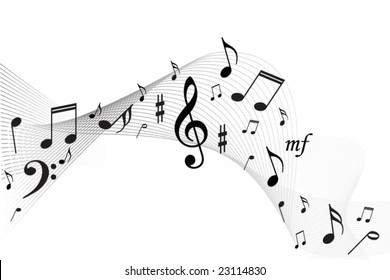 Music Notes Background Stock Vector (Royalty Free) 26478844