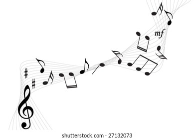 fondo de notas de música