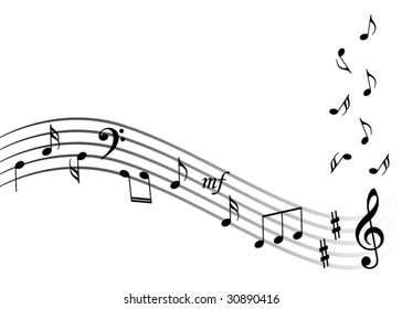 Music Notes Background Stock Vector (Royalty Free) 30890416 | Shutterstock