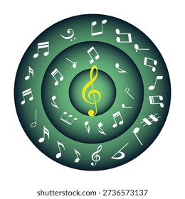 Music notes background,  Beautiful musical notes flowing with clef and staff creating elegant.