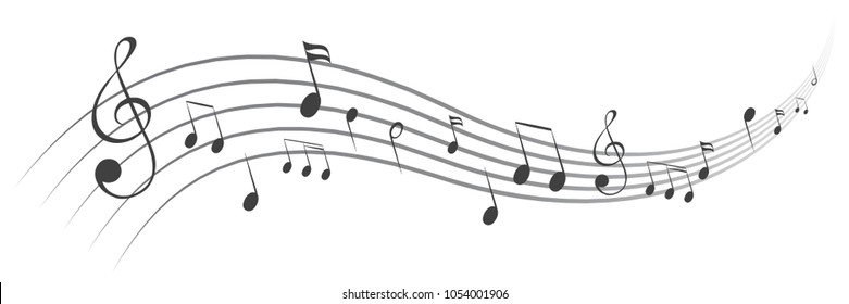 Music notes background, musical notes – stock vector - Shutterstock ID 1054001906