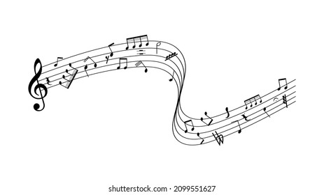 Music notes background on white background , Flat Modern design , illustration Vector EPS 10