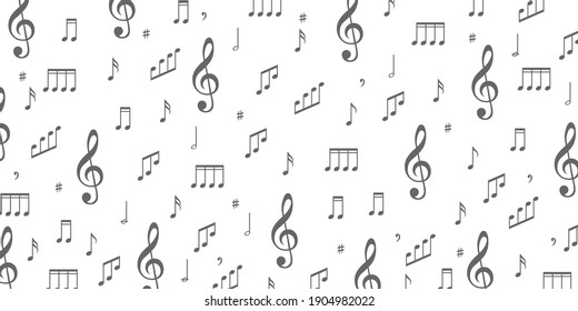 Music notes background .Music song.Vector illustration.	