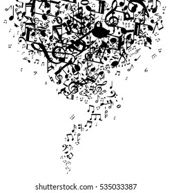 Music notes background vector 