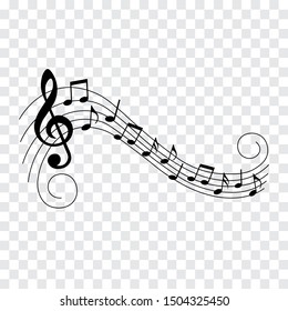 Music notes, music background, vector illustration.