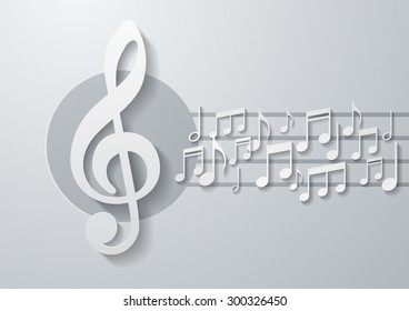 Music Notes Background, Vector Illustration