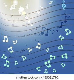 Music notes background.  Vector Illustration