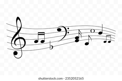 Music notes background. Vector music signs