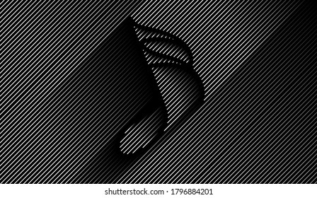 Music notes banner design, Flat Line art vector illustration.