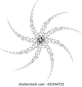 a music notes, bass and treble clef, black and white, on a white background, vector