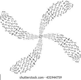 a music notes, bass and treble clef, black and white, on a white background, vector