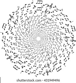 a music notes, bass and treble clef, black and white, on a white background, vector