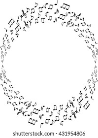 a music notes, bass and treble clef, black and white, on a white background, vector