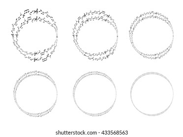a music notes, bass and treble clef, black and white, on a white background, vector