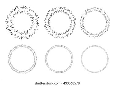a music notes, bass and treble clef, black and white, on a white background, vector
