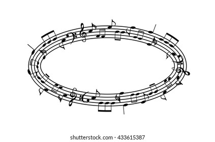 a music notes, bass and treble clef, black and white, on a white background, vector