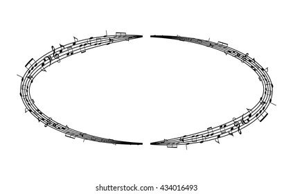 a music notes, bass and treble clef, black and white, on a white background, vector
