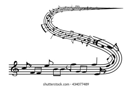 a music notes, bass and treble clef, black and white, on a white background, vector