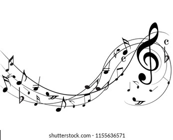 Black Music Notes On Solid White Stock Illustration 154475930 