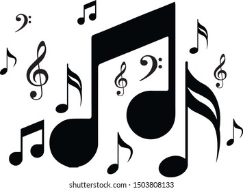 Music notes black illustration art. 