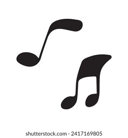 Music notes black signs vector