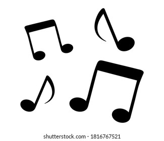 Music notes black silhouette. Song or melody concept. Image for apps and websites. Music symbols
