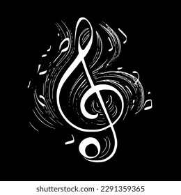 Music Notes - Black and White Isolated Icon - Vector illustration