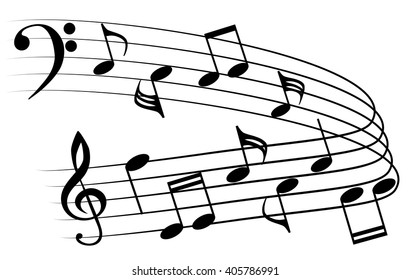 a music notes, black and white, vector