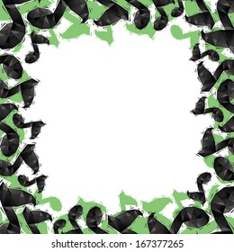 Music notes border made in contemporary geometric style, vector background.
