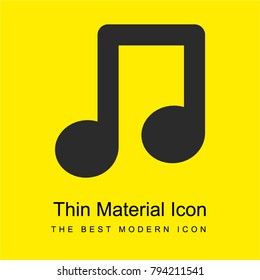 Music notes bright yellow material minimal icon or logo design