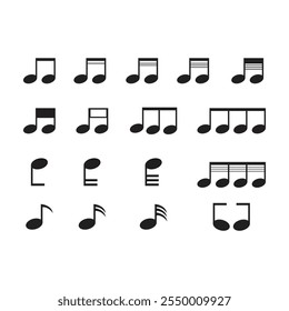 Notas de música línea de marco de dibujos animados
