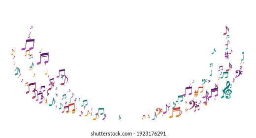 Music notes cartoon vector pattern. Audio recording signs burst. Classic music illustration. Grunge notes cartoon elements with sharp. Concert poster background.