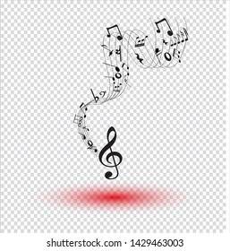 Music notes, Checked Background musical design element, isolated, vector illustration design.