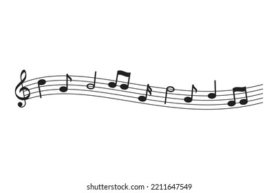 Music notes clef symbol of Sound wave clipart musical key icon